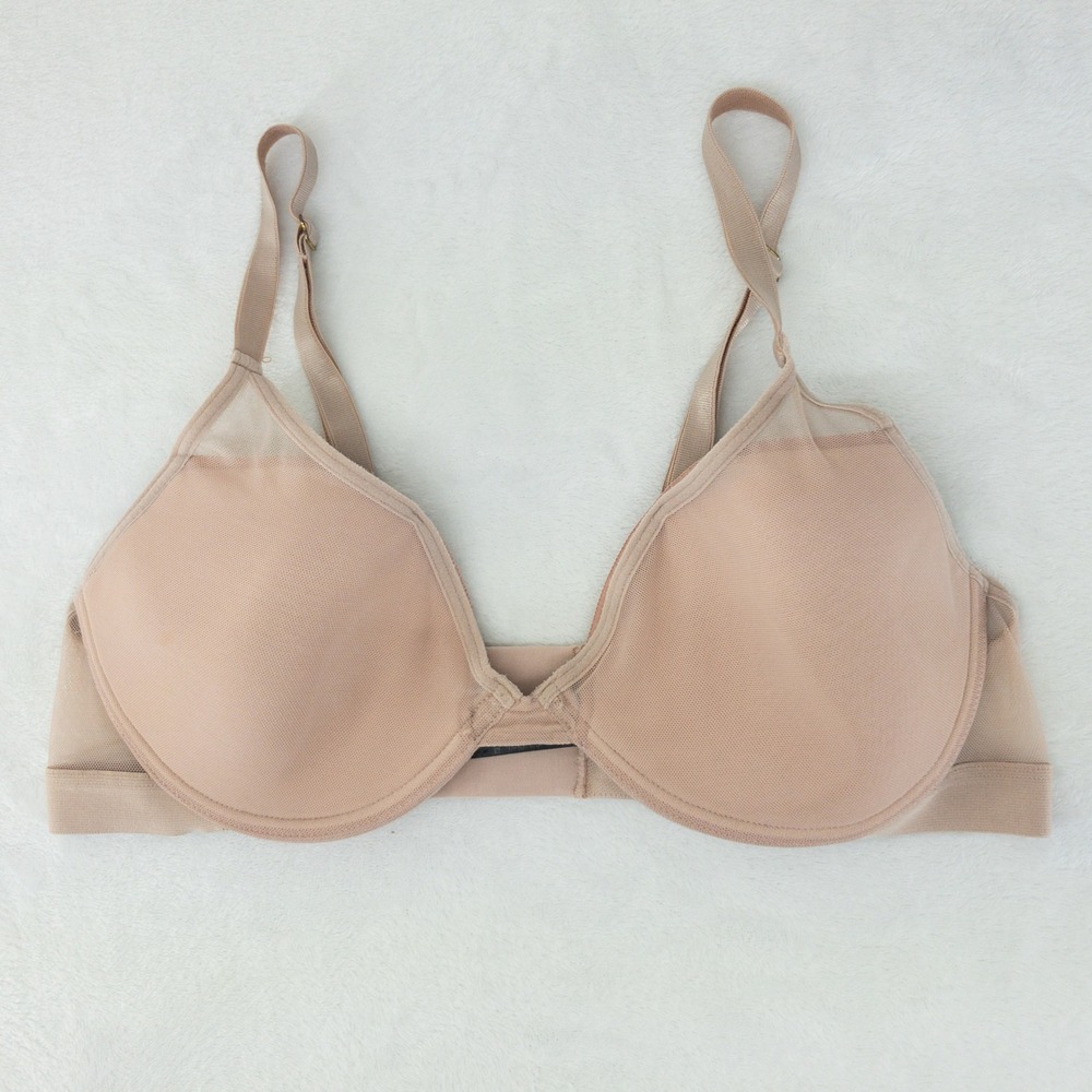 Pepper All You Mesh Bra Womens 40A Beige Underwire Adjustable Straps Neutral